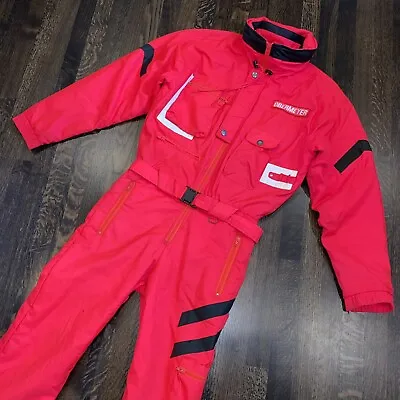 OBERMEYER Ski Suit One Piece Snowsuit Snow Bib Vtg 80s ASCENT Neon MENS SMALL • $199.99