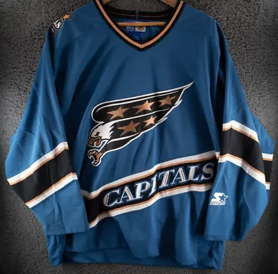 Starter Washington Capitals Screaming Eagle Hockey Jersey Mens Size Large • $109.99