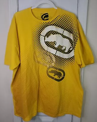 Marc Ecko Unltd Classic Graphic T Shirt 2X XXL Yellow Rhino Y2K JNCO Style Vtg • $24.99