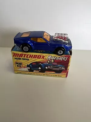 Matchbox Lesney Rolamatics Ford Mustang Piston Popper No 10 1973 Minty W Box • $25