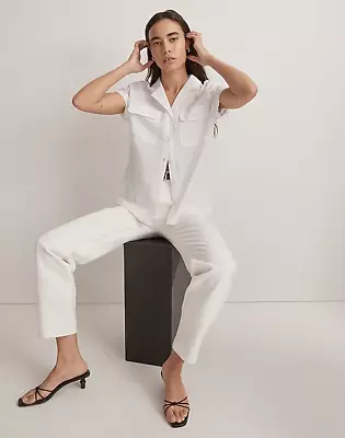 Madewell Signature Poplin Camp Shirt Size Women's Small White Button Up • $14.40