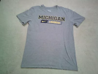 Michigan Wolverines Lacrosse T Shirt Mens Medium Gray Nike • $18.89