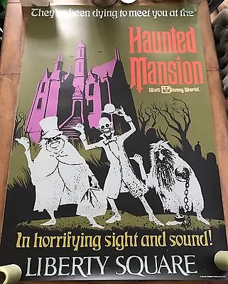 ATTRACTION POSTER 36x54  WDW Magic Kingdom Haunted Mansion RARE Full Size Prop • $259
