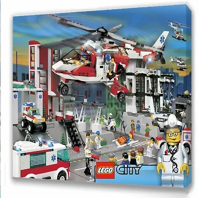 £7.49 • Buy Lego City Hospital Kids Bedroom Canvas Picture