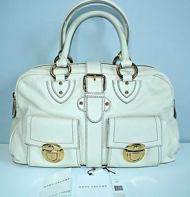 Vintage MARC JACOBS Venetia Calf Leather Satchel In Yogurt ~ MADE IN ITALY $1025 • $385