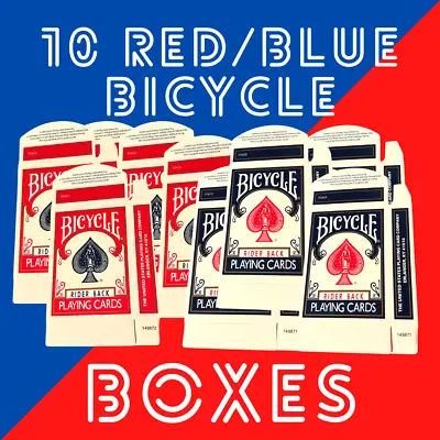10 X OLD DESIGN Empty Bicycle Playing Card Box Rider 808 Red/Blue Magic Tricks • £5.75