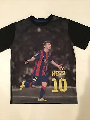 Leonel Messi Team FCB Barcelona Subliminated Print Soccer T Shirt Youth Large • $18