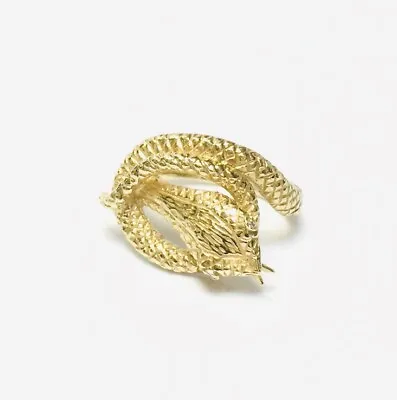 OLD STOCK 9ct Gold Snake Ring Cubic Zirconia UK Size  P  Hallmarked 7.3g • £399