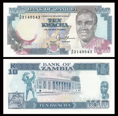 $1.75 • Buy ZAMBIA 10 Kwacha, 1989-1991, P-31, UNC World Currency