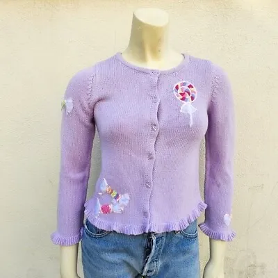 Vintage Talbots Women's Lavender Lollipop Sweater Long Sleeve Purple Size XXS • $42