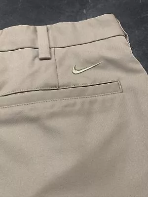 Nike Golf Mens Beige Dri-Fit Flex Hybrid Flat Front Golf Shorts Size 32 • $19.99