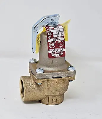 Watts Safety Relief Valve FNPT 3/4” Inlet 3/4” Outlet 30 To 50psi 174 A-3/4” • $69.95