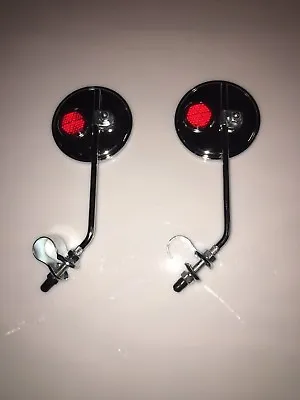 Chrome Bicycle Mirrors Red Reflectors Chrome Fit Schwinn Any Cruiser Beach Bike • $19.95