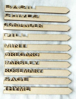£4.99 • Buy Herb Plant Labels Garden Gift Markers UK Made Wooden Eco Friendly Set