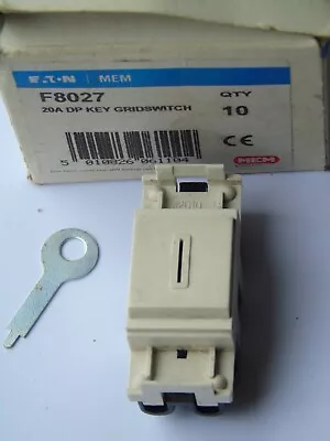 MEM EATON DELTA SPECTRA F8027 20A DP Emergency Grid Switch C/w Key Module White • £15.99