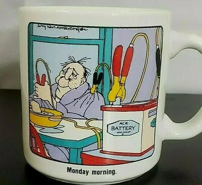 Vintage 1986 MONDAY MORNING Coffee Tea Mug Jerry Van Amerongen The Neighborhood • $13.05