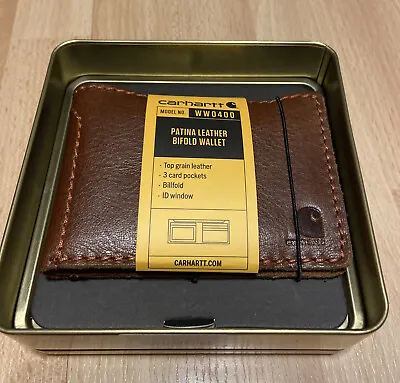 New Carhartt Patina Leather Bifold Wallet Brown WW0400 • $39.99