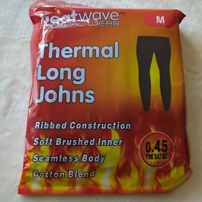 Men's Heatwave Black Thermal Long Johns Medium Tog Rating 0.45 NEW • £3.99