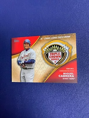 2023 Topps Miguel Cabrera Crowning Achievements Patch #CA-MC Triple Crown Tigers • $13.99