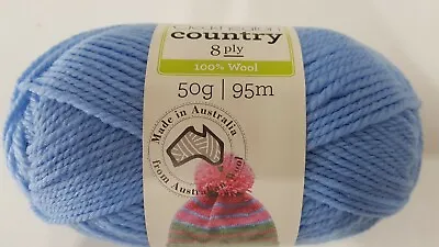 Cleckheaton Country #1935 Light Blue 100% Pure Wool 8 Ply • $5.50