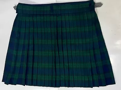 Scottish Highland Kilt Blue Green Tartan Plaid Size 44 W/ Leather Belt *Read • $89.99