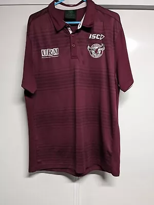 MANLY WARRINGAH SEA EAGLES NRL Authentic Polo Shirt Mens L  • $35