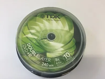 £44.99 • Buy TDK DVD+R Double Layer 8.5GB 8x Speed 240mins 10 Discs Dual Layer NEW Genuine