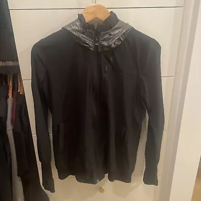 Women’s Adidas Climalite Track Jacket Full Zip Black Hoodie Size 10 • $20