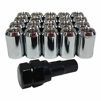 20 X Extreme 1/2  Internal Hex Tuner Wheel Nut Chrome Fit Ford Some Jeep + Key • $44.95