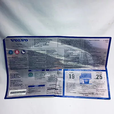 2002 Volvo V70 Xc Xc70 Awd Wagon Dealer Window Sales Tag Sticker Price Manual Li • $19.99