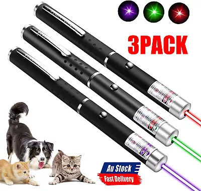3PCS Cat Toys Laser Pointer Pen Cats Dog Chaser Light Visible Beam Lazer Office • $16.99
