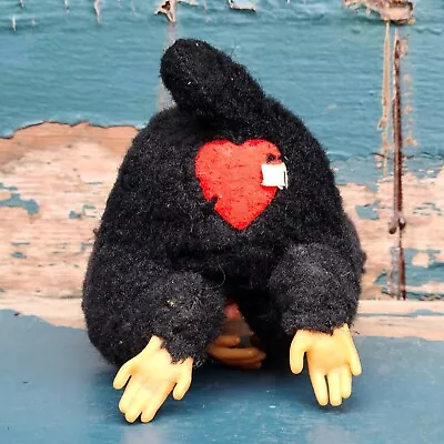 Vintage Japanese Rubber Face Monkey Toy Movable Arms And Red Heart Bottom Patch • $64