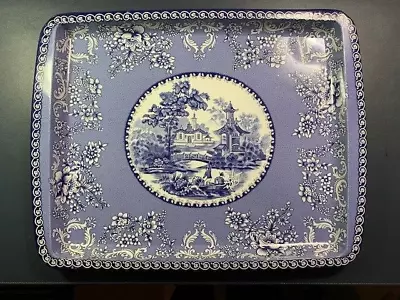 Vintage Daher Blue White Blue Willow TIN TRAY  11101 Long Island NY England • $39.90