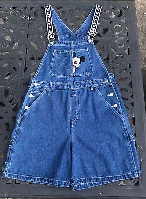 $45 • Buy Mickey Unlimited VTG Jerry Leigh Disney Womens Blue Denim Overall Shorts Sz M