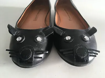 Marc Jacobs Super Cute Mouse Shoes Black Leather Size Eu 37 Uk 4 • £50