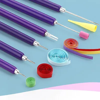 6Pcs Paper Quilling Tool Kit Slotted Needle Pen Tweezer Rolling Curling Craft • £5.48