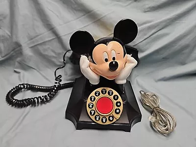 Vintage Disney Mickey Mouse Telemania Rotary Style Desk Phone Telephone • $26