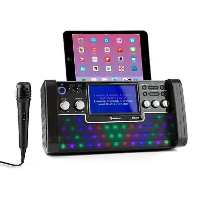 Bluetooth Karaoke Player Singing Machine Mic TFT Display Party CD Player USB BL • £81.99