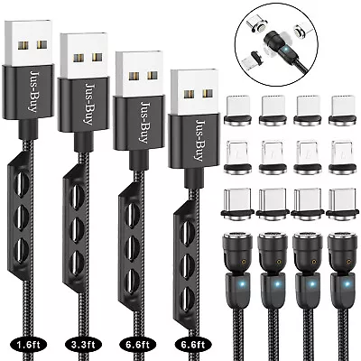 Jus Buy Magnetic Universal 3A Charging Cable (4Pack-1.6ft/3.2ft/6.6ft6.6ft)  • $8