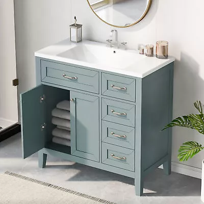 36  Bathroom Vanity W/ Sink Freestanding Bathroom Vanity Cabinet 3 Drawers • $258
