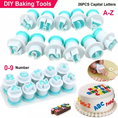 Alphabet Icing Letter Fondant Number Mould Set Cutter Cake Decorating Mold Tool • £5.89