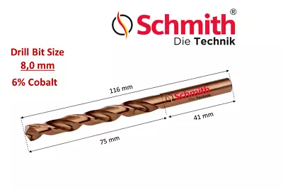 Schmith HSS Bit Drill Bits Set Cobalt6% Jobber Top Quality Metal Steel Cast Iron • £6.48