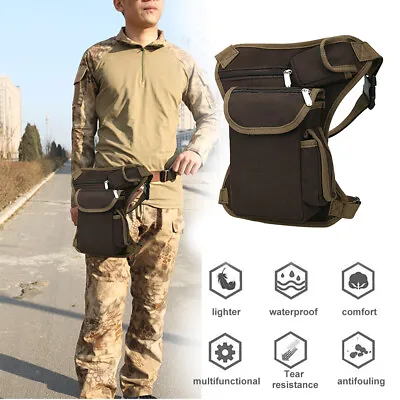 Waterproof Canvas Waist Leg Bag Drop Waist Motorcycle Tactical Thigh Waist Pouch • $7.51