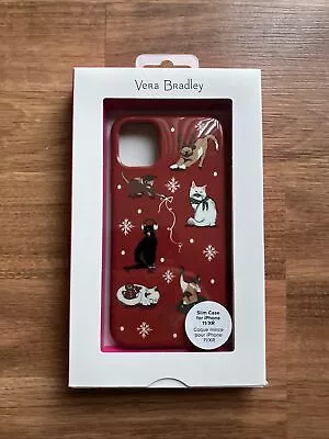 Vera Bradley IPhone 11/XR Slim Case RedHolidayCats And Dogs Fast Shipping! • $7.99
