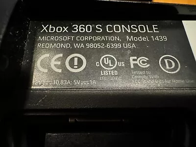 Microsoft Xbox 360 S Slim Model 1439 Black Console ONLY 4+250GB | Tested & Wiped • $48