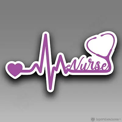 Nurse Heartbeat Pulse Indoor Or Outdoor Car Cup Wall Vinyl Decal Sticker 205 • $4.49