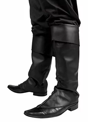 Boland 81996 Pirate Musketeer Synthetic Leather Boot Tops Black • $25.25