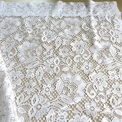 Vintage JC Penny Sheer Floral Lace Window Curtain Drapey Panel 1 White 58x84 USA • $33.75