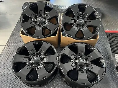 18  FORD F150  GLOSS BLACK WHEELS RIMS FACTORY OEM 3832 2008-2014 SET FX4 Lariat • $855