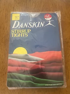 Danskin Smoke Gray Stirrup Tights Size B Vintage 1982 Made In The USA • $15